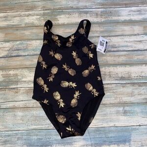 City Streets Black & Gold Pineapple One Piece Girls 18M